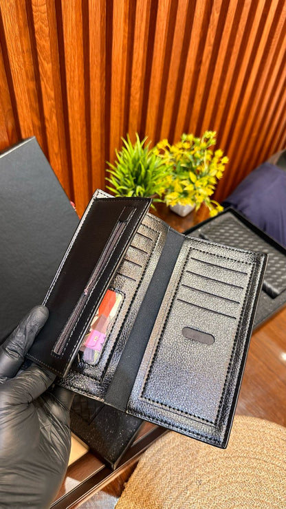 The Two-in-One Black Leather Wallet Set