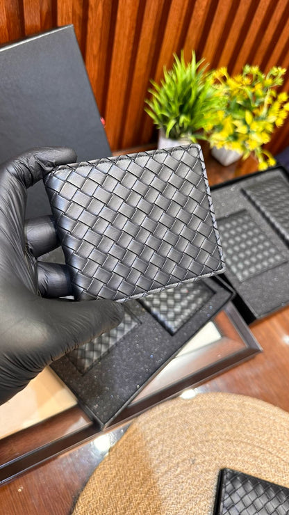 The Two-in-One Black Leather Wallet Set