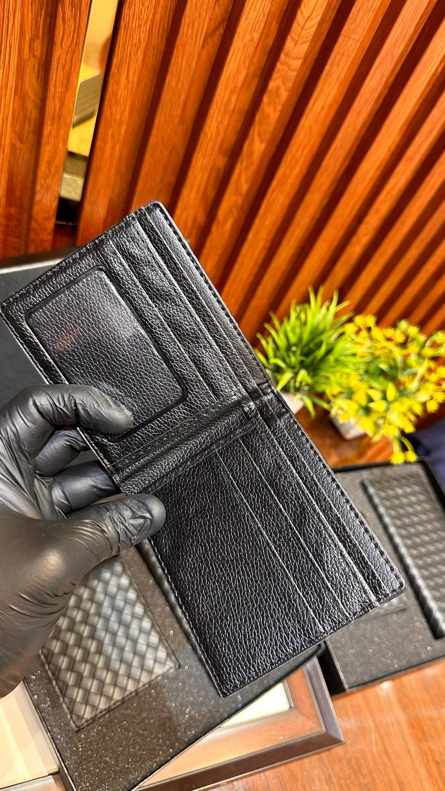 The Two-in-One Black Leather Wallet Set