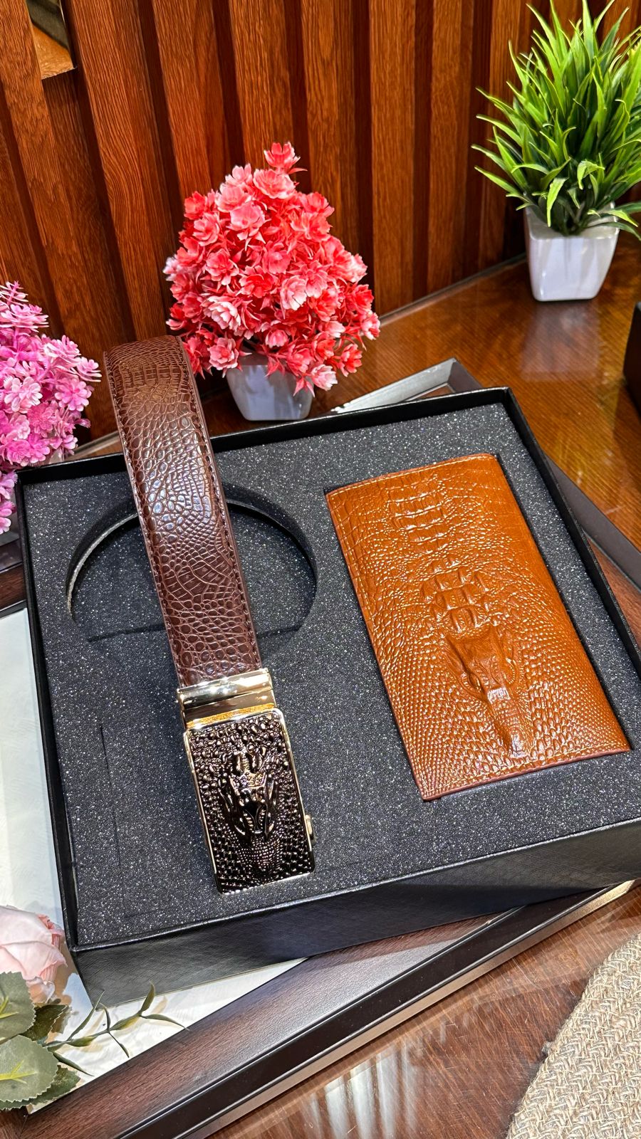 The Premium Big Wallet & Belt Collection Brown