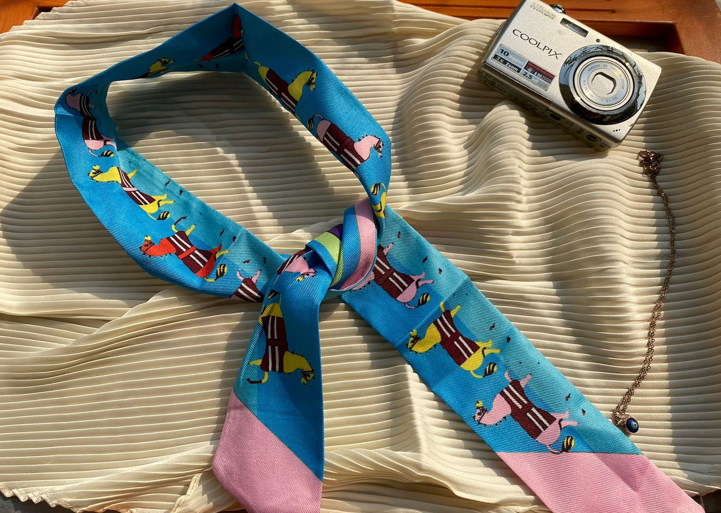 Blue and Pink Trendy Collar Scarve