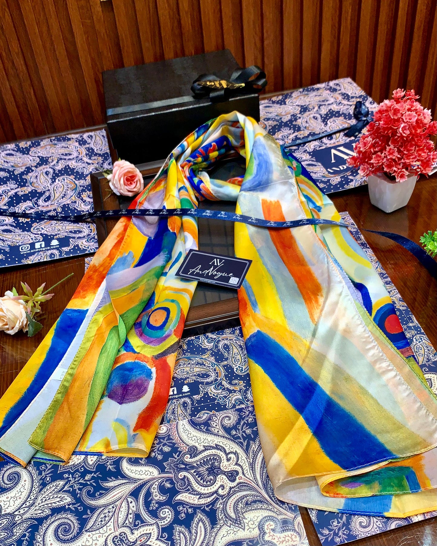 Colourful Artistic Pretty Collection- Trending Floral Printed Silk Scarves & Stoles Wrap