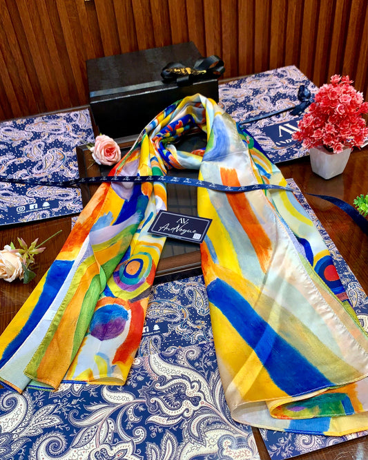 Colourful Artistic Pretty Collection- Trending Floral Printed Silk Scarves & Stoles Wrap