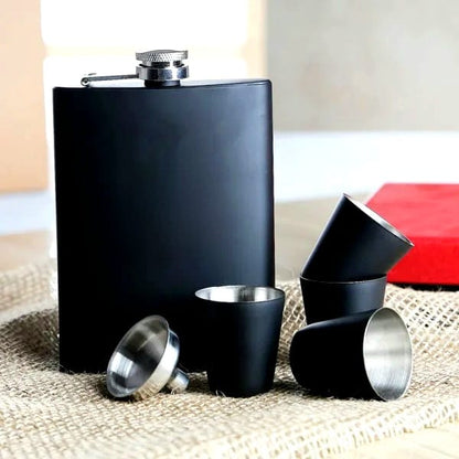 Hip Flask Set With 4 Shot Glasses plus 1 funnel