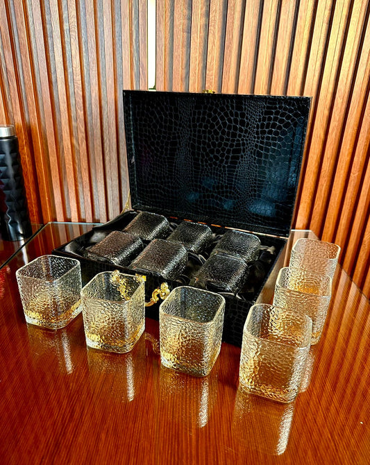 Square Crystal Whiskey Glass Set With MDF Gift Box