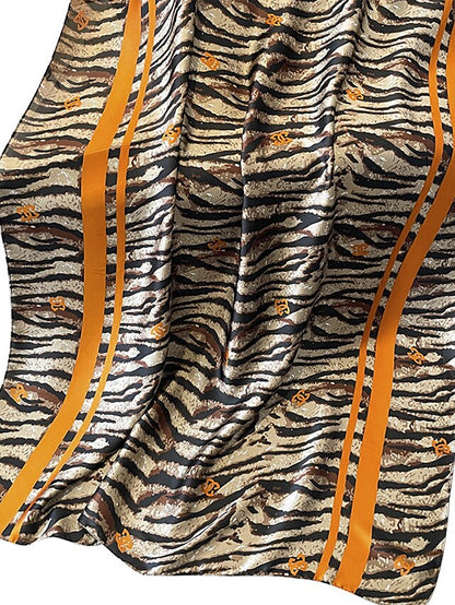 Leopard Print Versatile Silk Scarf for women f