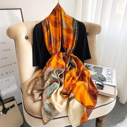 Floral Printed Silk Scarves & Stoles Wrap