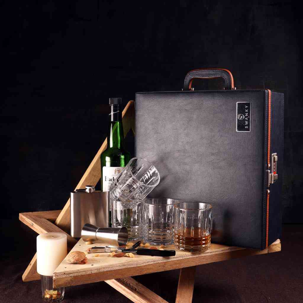 Bar Set, Whiskey Case, Travel Bar Set, Portable Bar